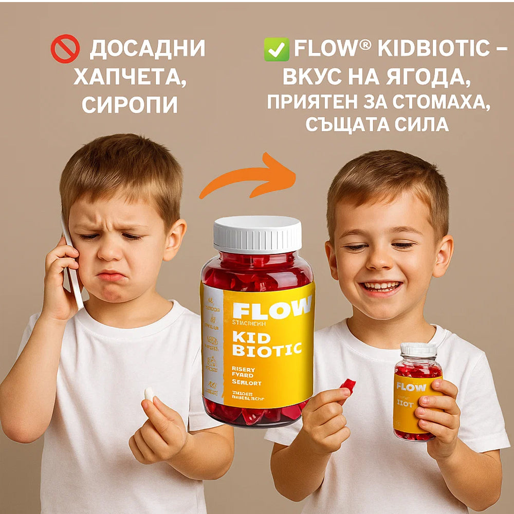 Flow - Детски пробиотик на желирани мечета + Витамини