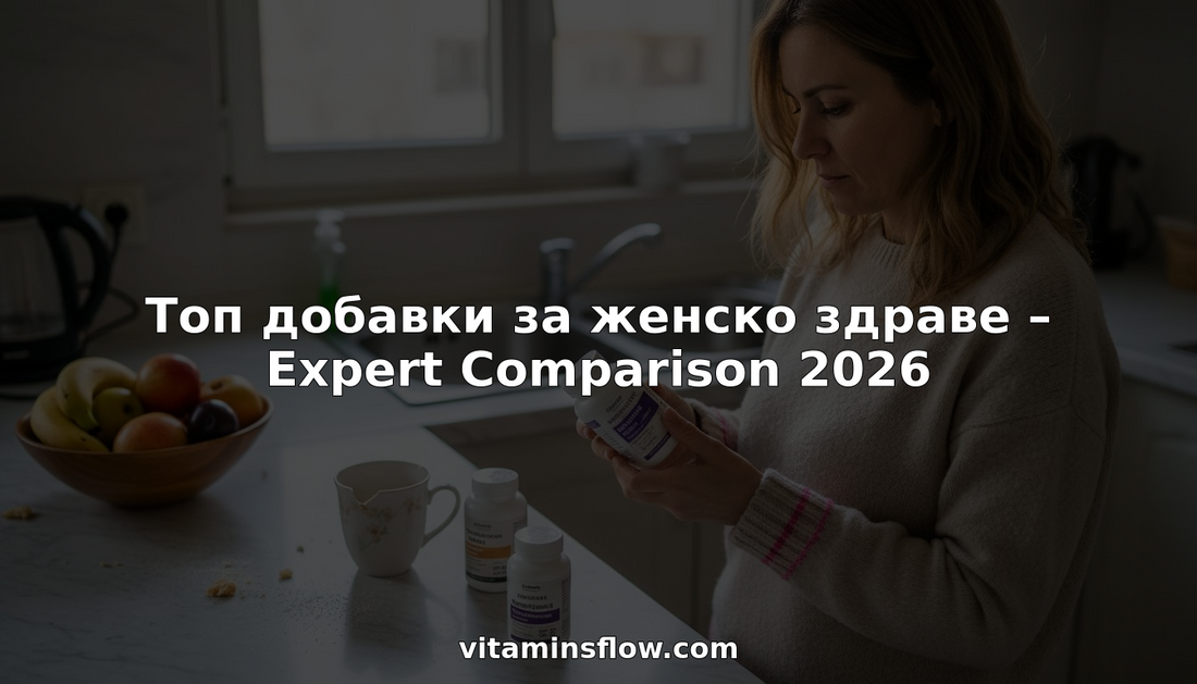 Жена разглежда етикета на хранителна добавка, докато се намира в уютната си кухня.