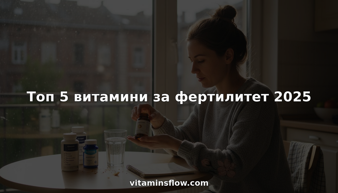 Жена подрежда сутрешните си витамини на кухненската маса.