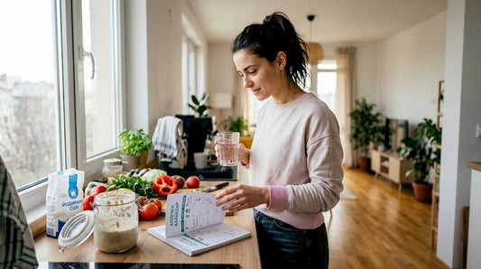Жена си приготвя йодна вода вкъщи.