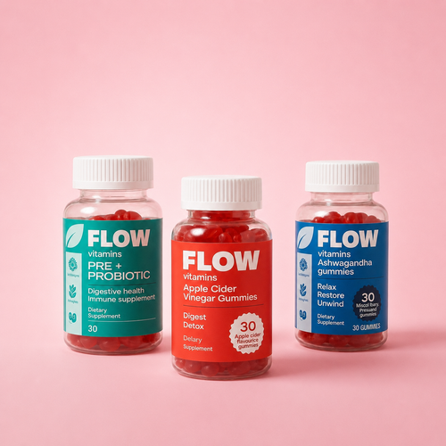Flow пакет Здрави черва и бистър ум – пробиотик, оцет мечета и ашваганда